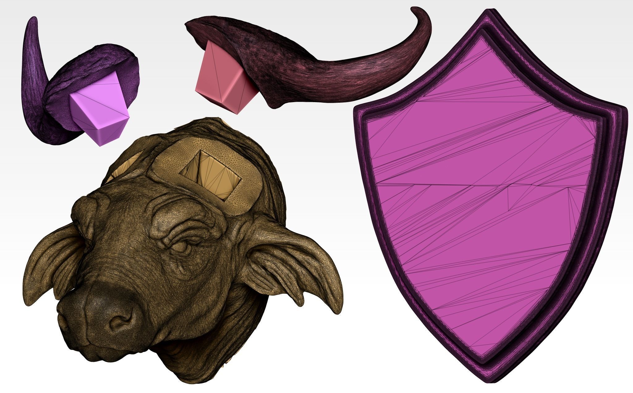 Buffalo Head for printing 3d 3D print model_12