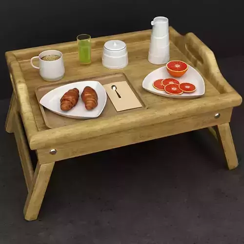 Breakfast coffee set  3D model