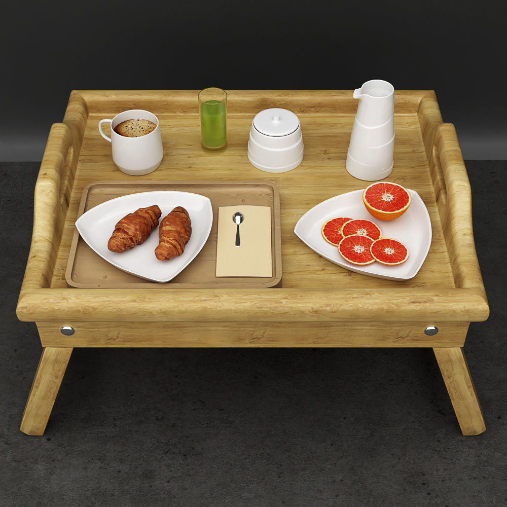 Breakfast coffee set  3D model_1