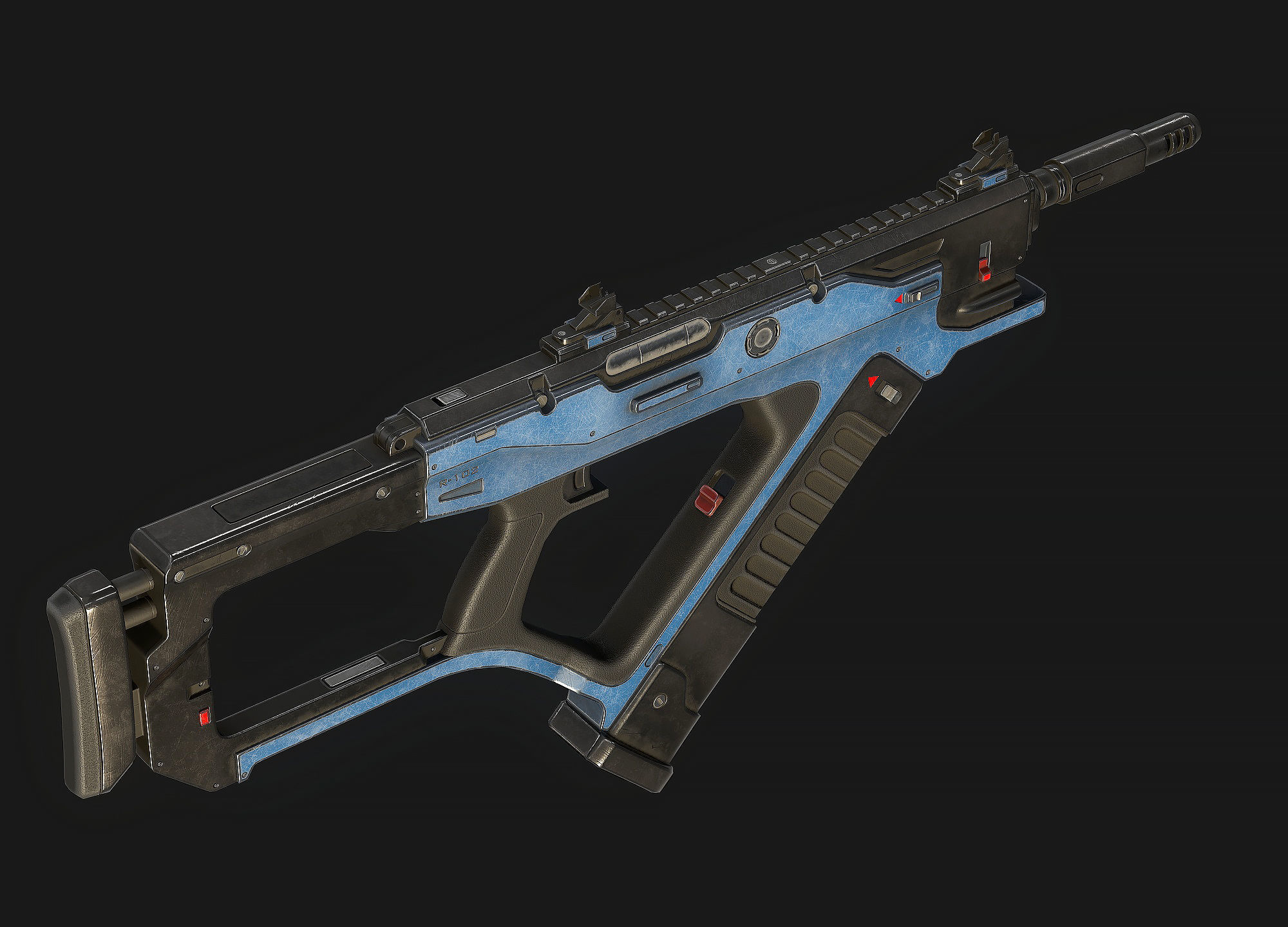 Sci Fi Weapon Low Poly Low-poly 3D model_1