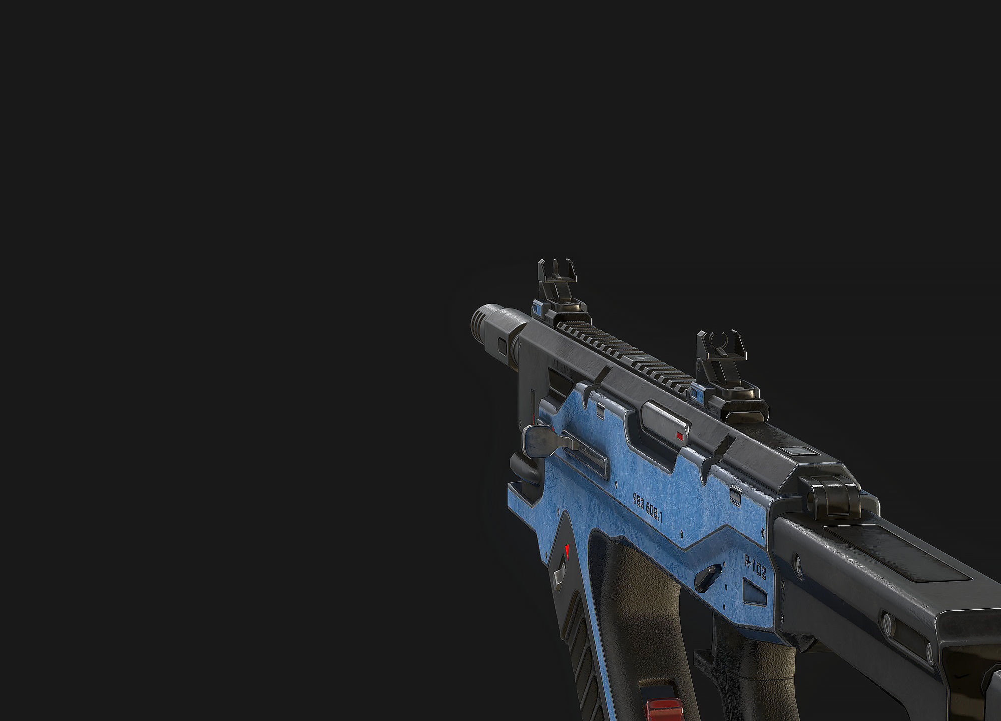 Sci Fi Weapon Low Poly Low-poly 3D model_3