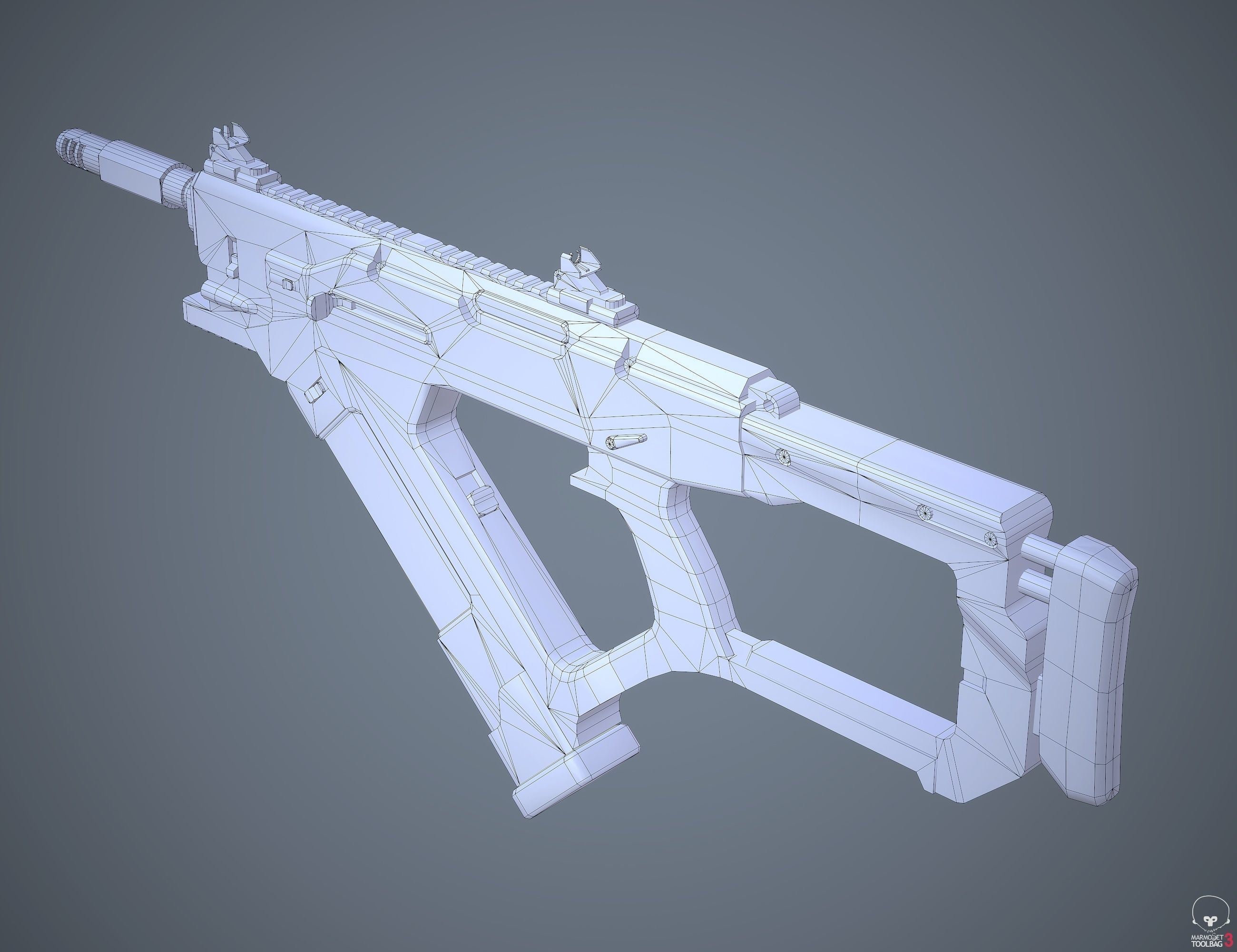 Sci Fi Weapon Low Poly Low-poly 3D model_5