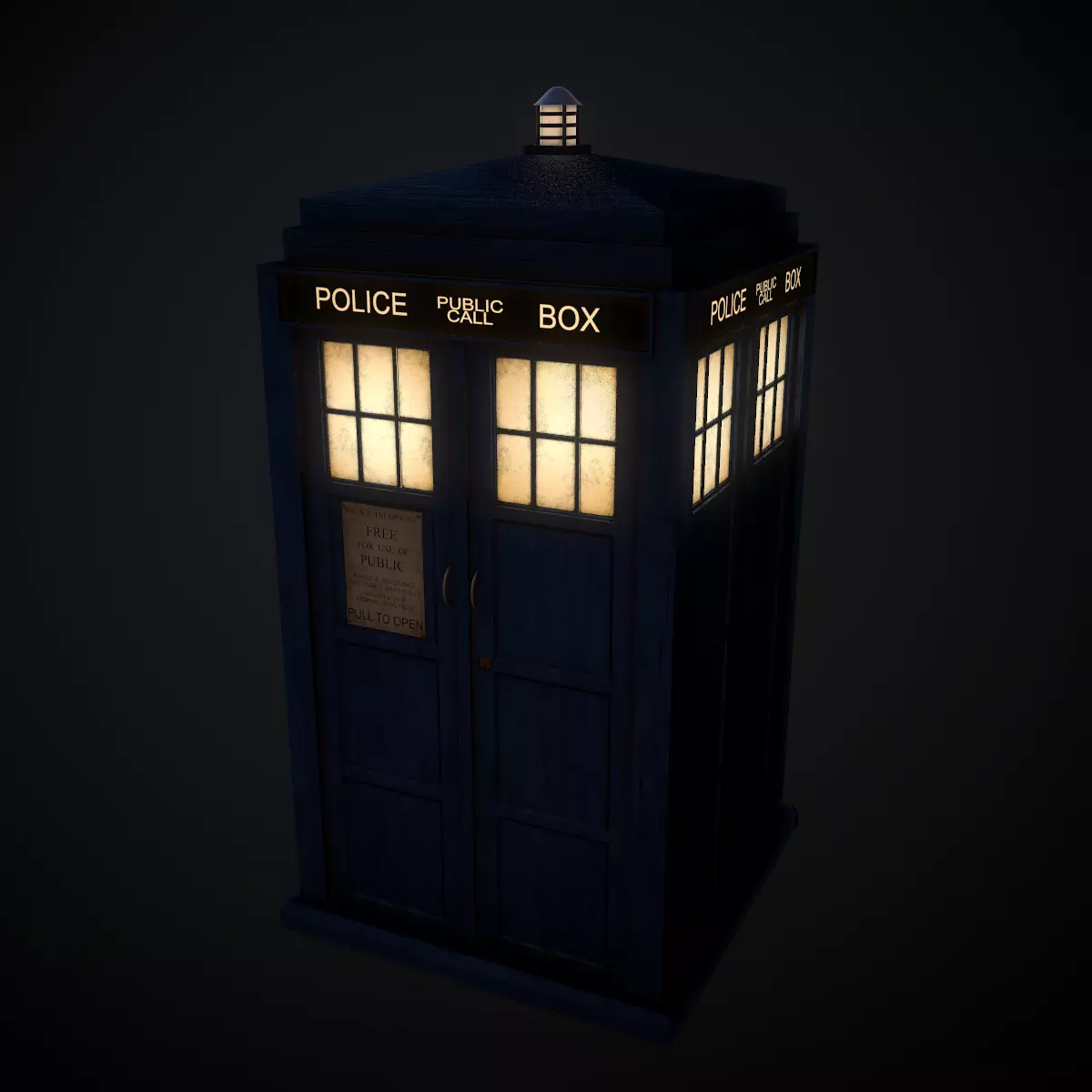 10th Doctors TARDIS Low-poly 3D model_0