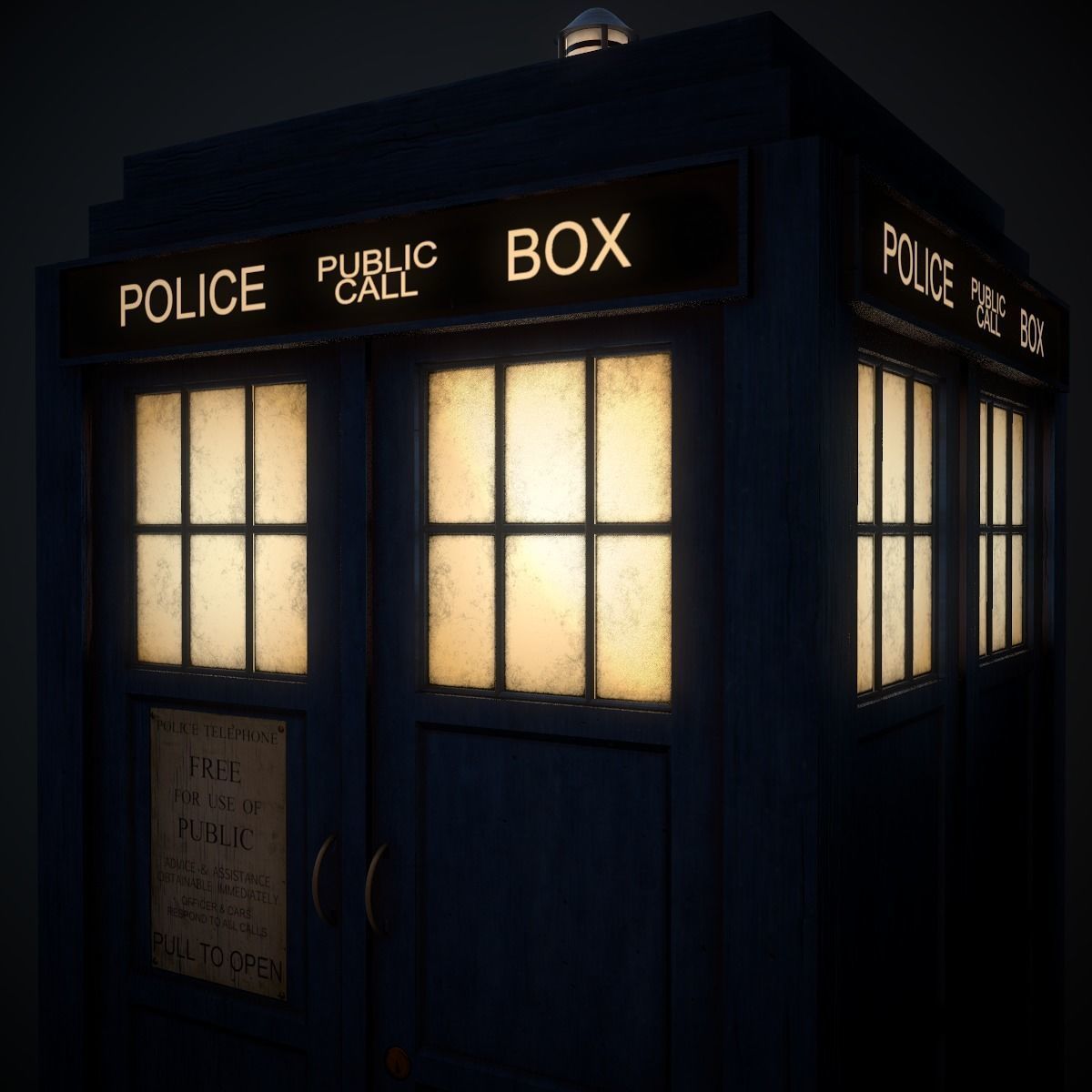 10th Doctors TARDIS Low-poly 3D model_3