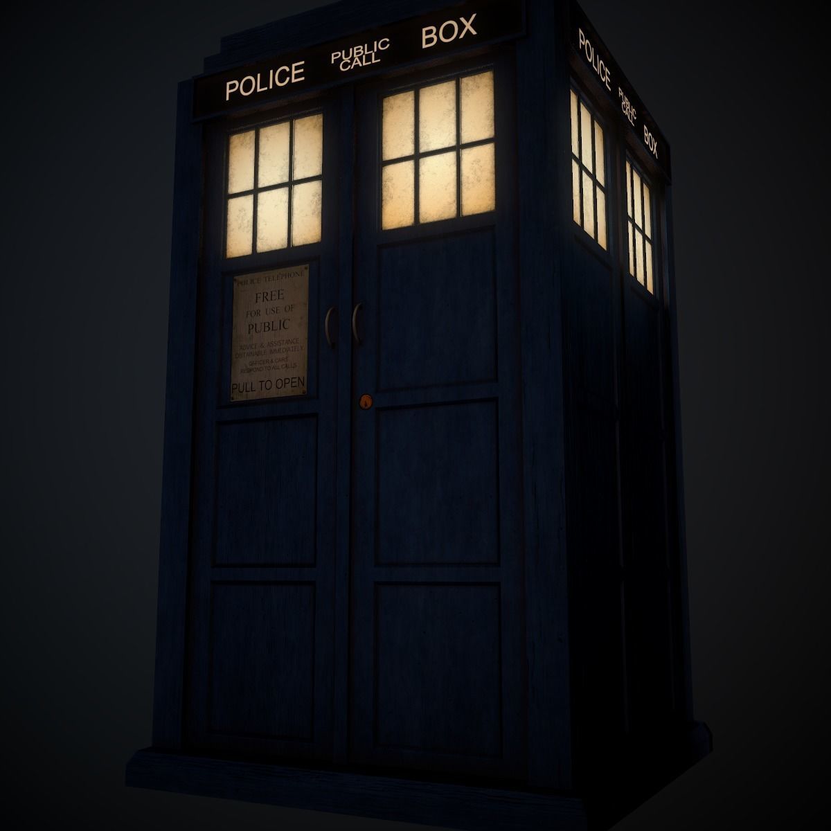 10th Doctors TARDIS Low-poly 3D model_2