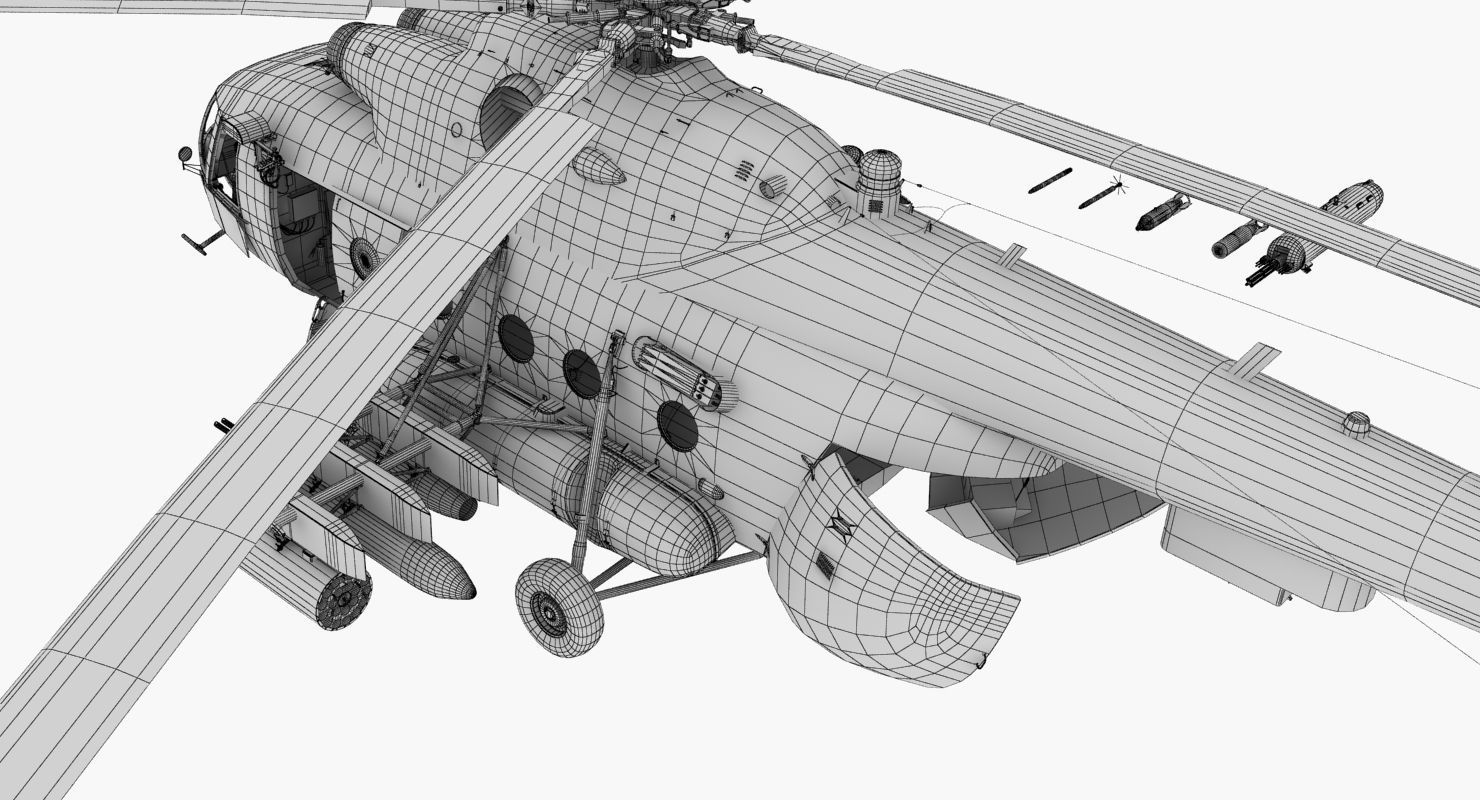 Mi-8MT Russian Air Force Animated Low-poly 3D model_64