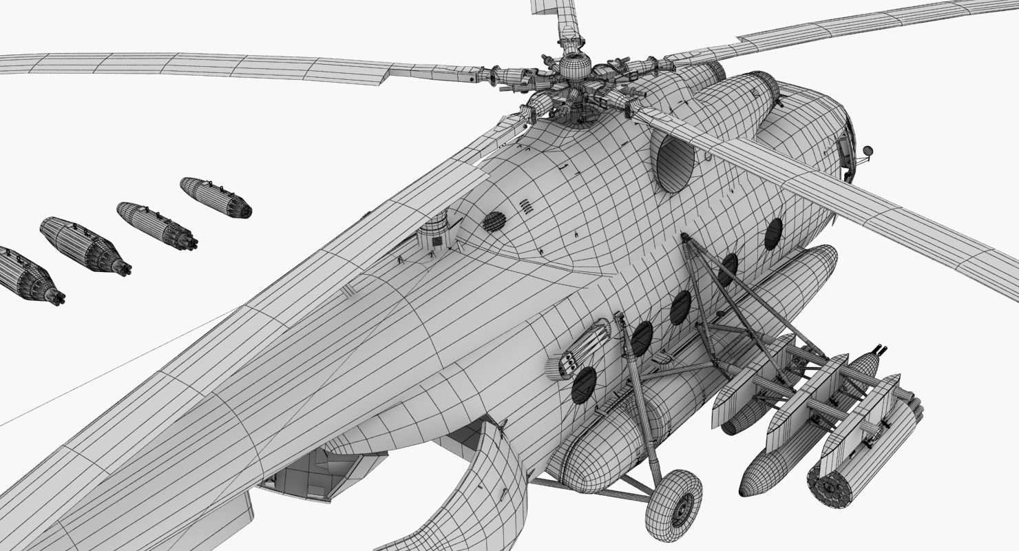 Mi-8MT Russian Air Force Animated Low-poly 3D model_68