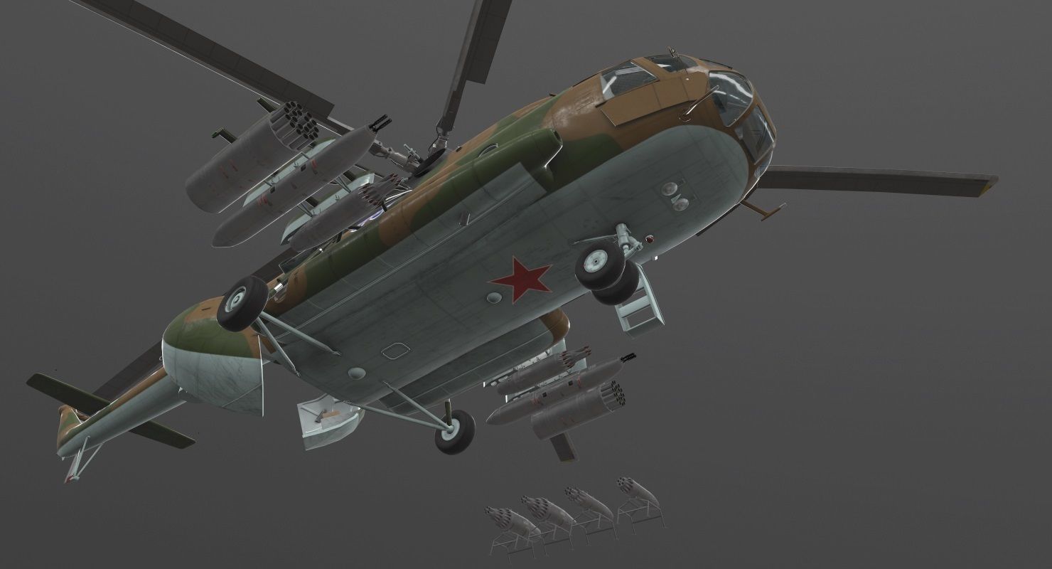 Mi-8MT Russian Air Force Animated Low-poly 3D model_13