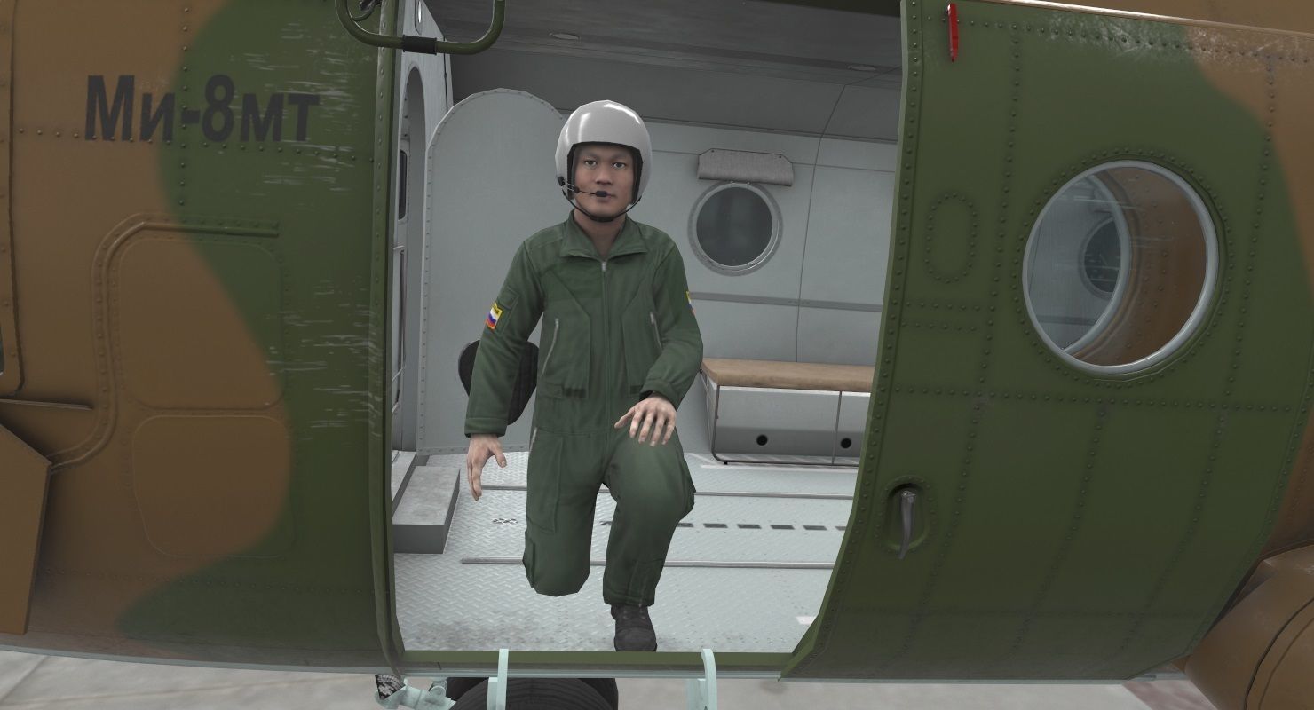 Mi-8MT Russian Air Force Animated Low-poly 3D model_15