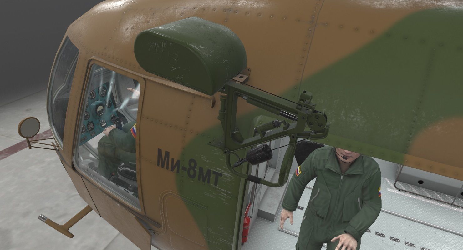 Mi-8MT Russian Air Force Animated Low-poly 3D model_17