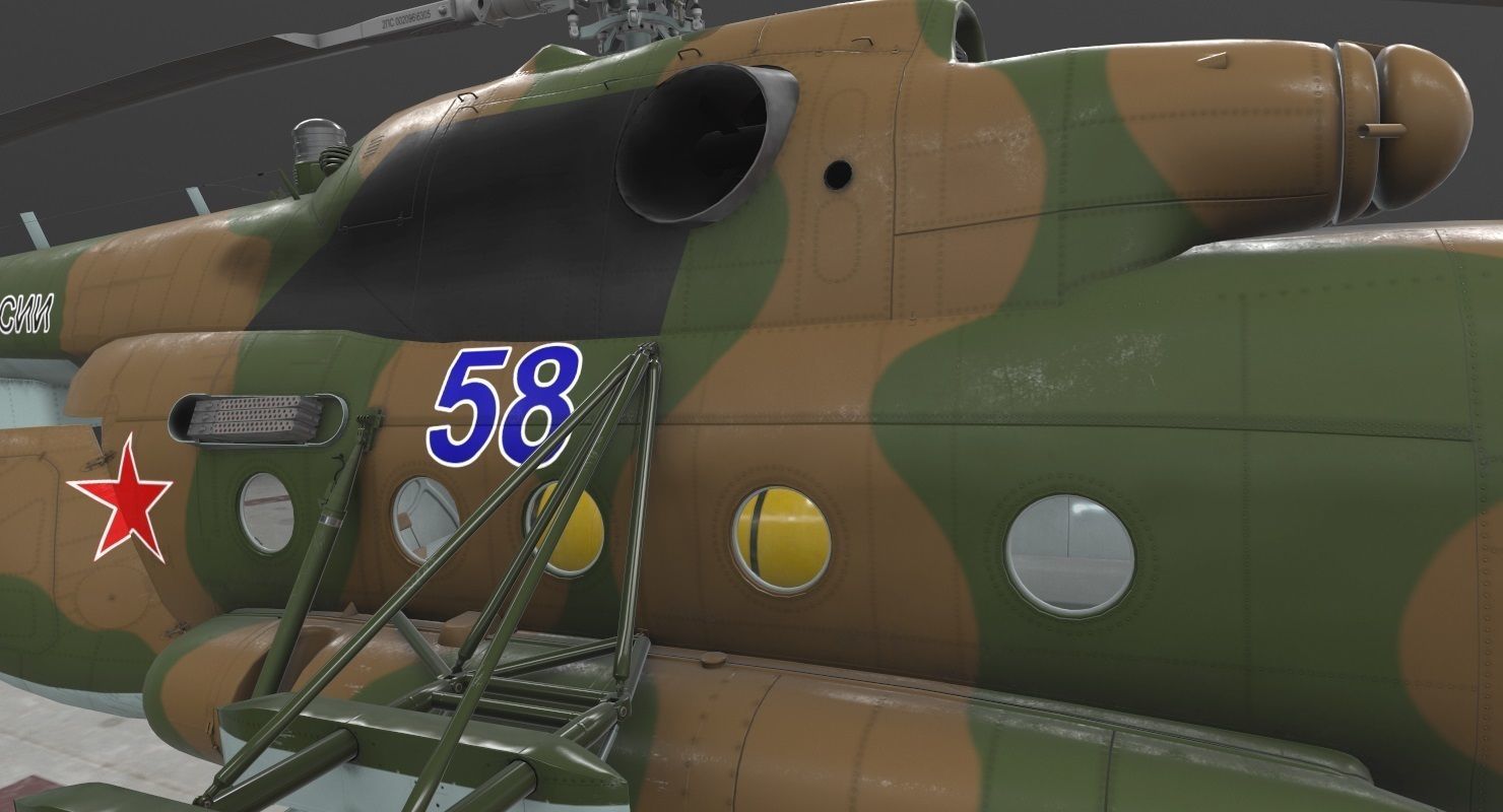 Mi-8MT Russian Air Force Animated Low-poly 3D model_11