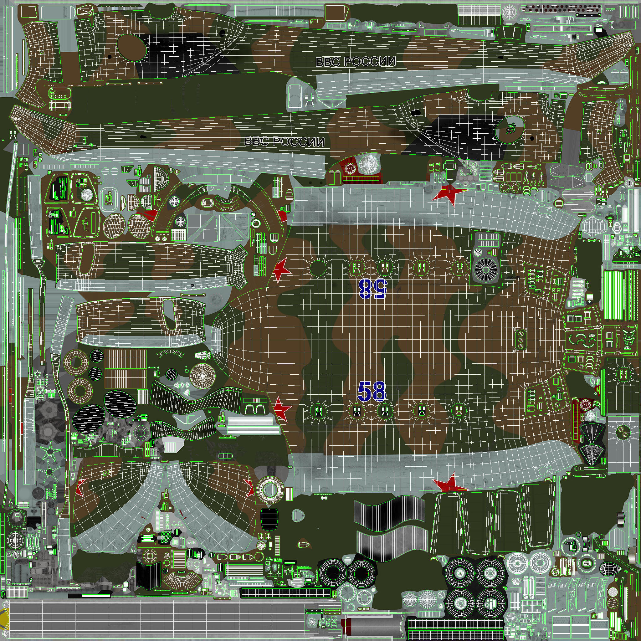 Mi-8MT Russian Air Force Animated Low-poly 3D model_55