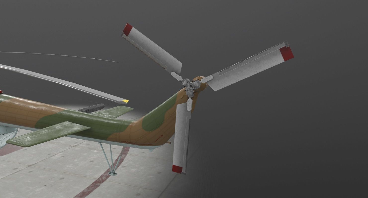 Mi-8MT Russian Air Force Animated Low-poly 3D model_9