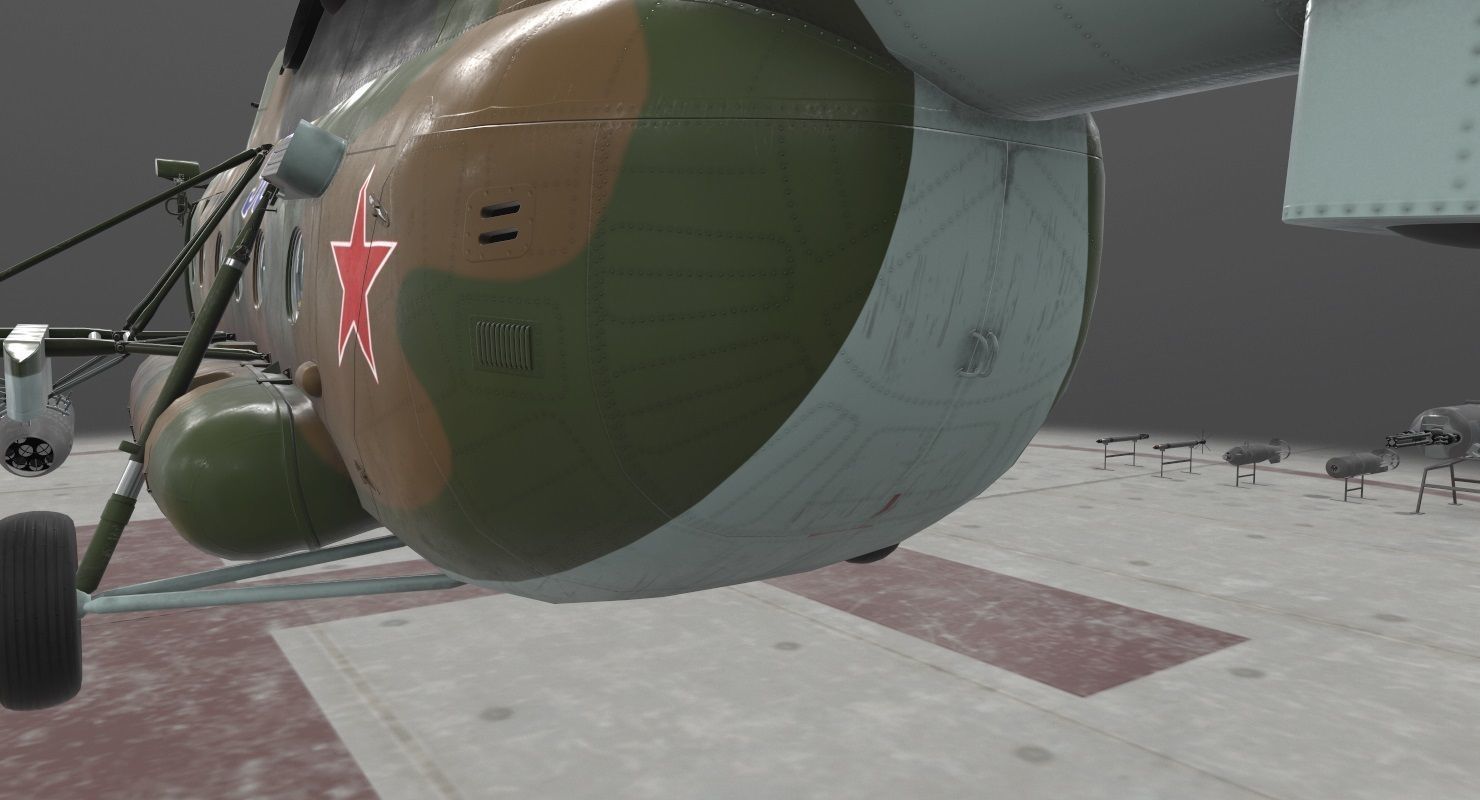 Mi-8MT Russian Air Force Animated Low-poly 3D model_45