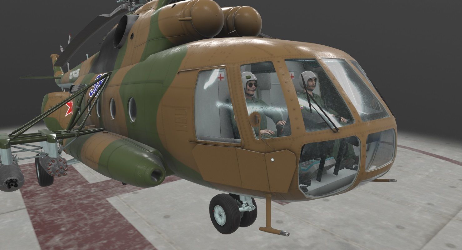 Mi-8MT Russian Air Force Animated Low-poly 3D model_12