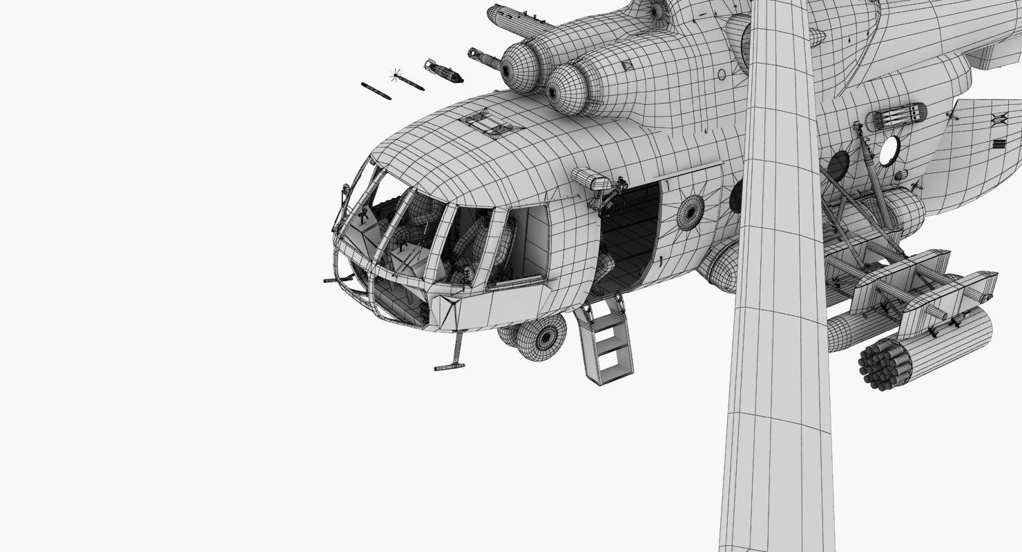 Mi-8MT Russian Air Force Animated Low-poly 3D model_62