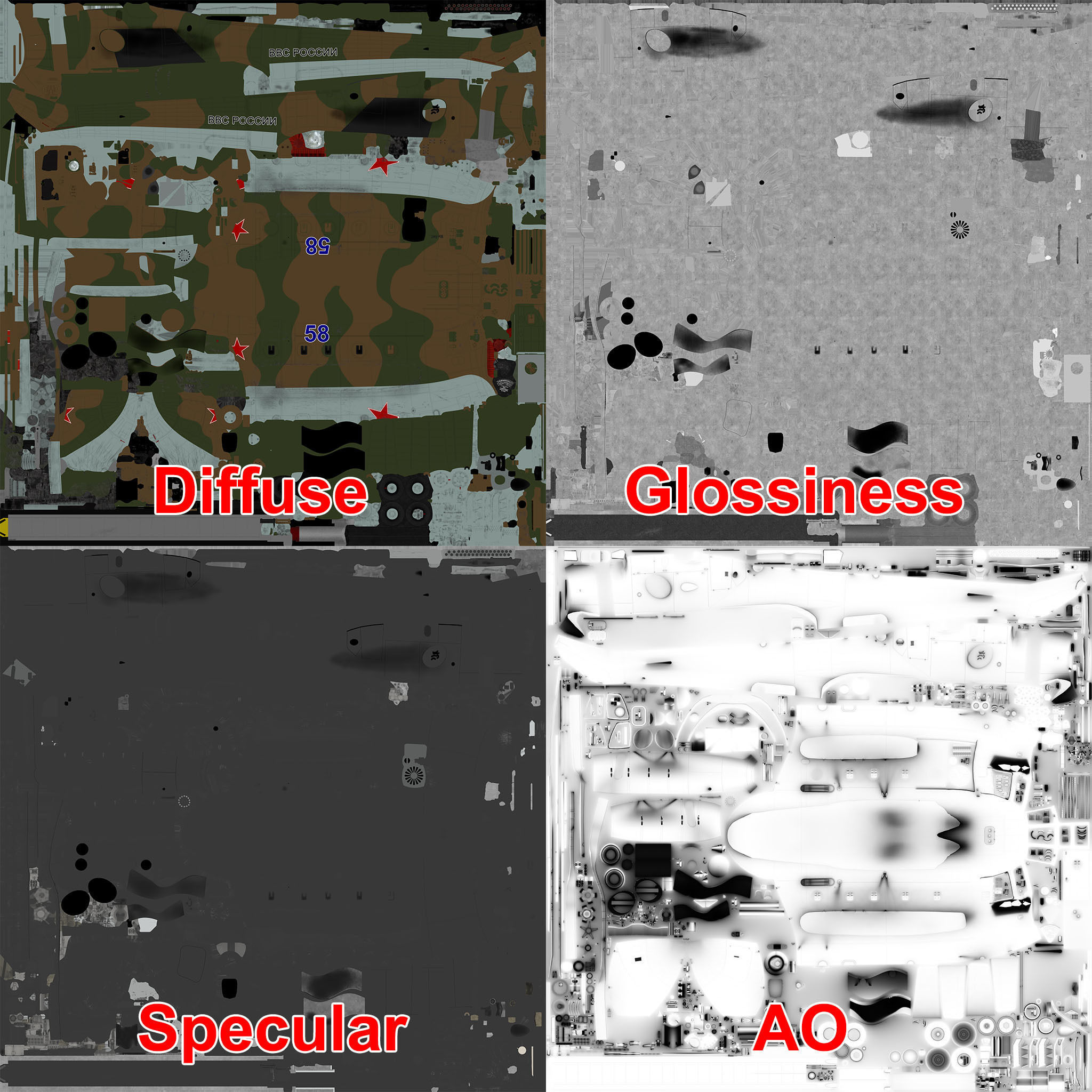 Mi-8MT Russian Air Force Animated Low-poly 3D model_58