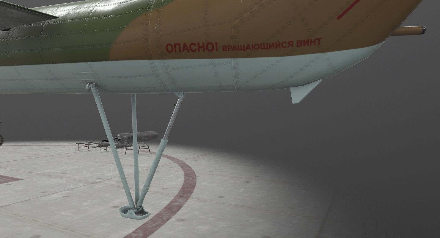 Mi-8MT Russian Air Force Animated Low-poly 3D model_29