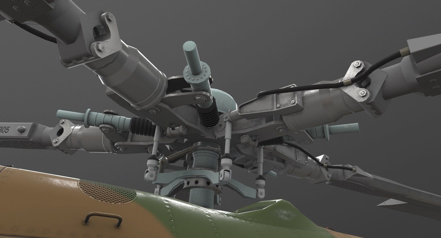 Mi-8MT Russian Air Force Animated Low-poly 3D model_20