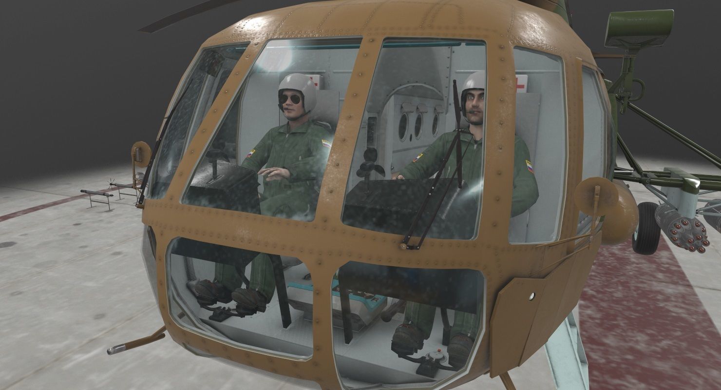 Mi-8MT Russian Air Force Animated Low-poly 3D model_16