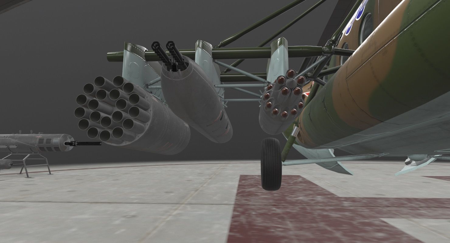 Mi-8MT Russian Air Force Animated Low-poly 3D model_31