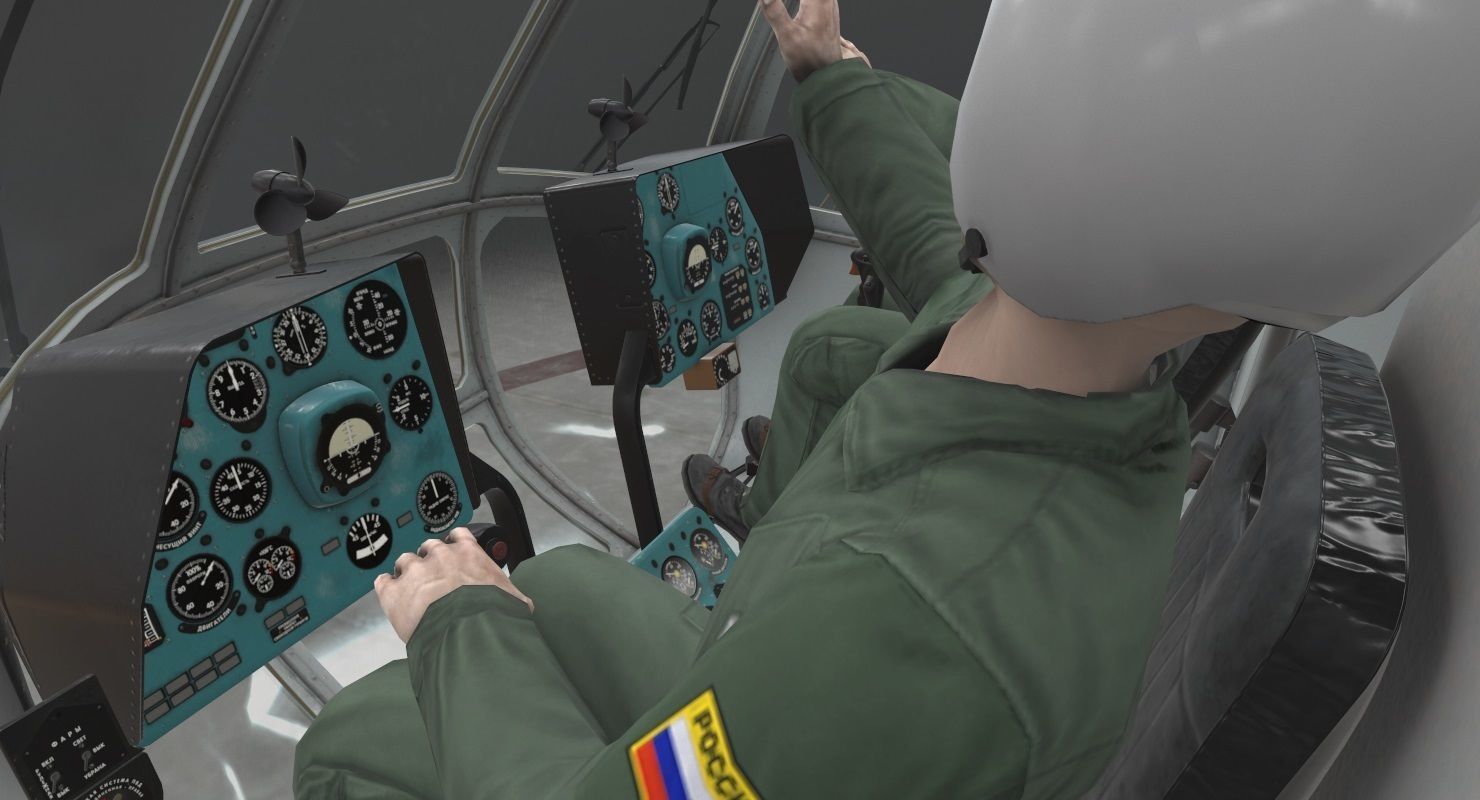 Mi-8MT Russian Air Force Animated Low-poly 3D model_36