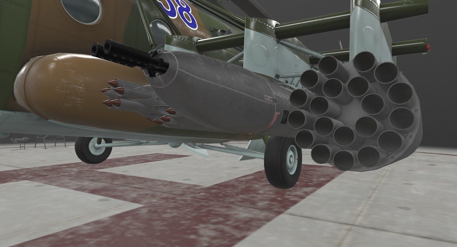 Mi-8MT Russian Air Force Animated Low-poly 3D model_30