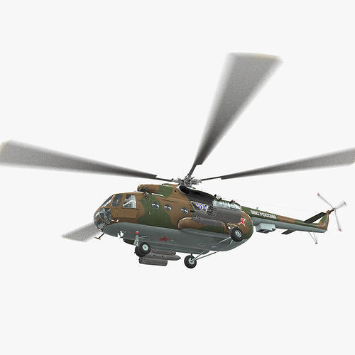Mi-8MT Russian Air Force Animated Low-poly 3D model