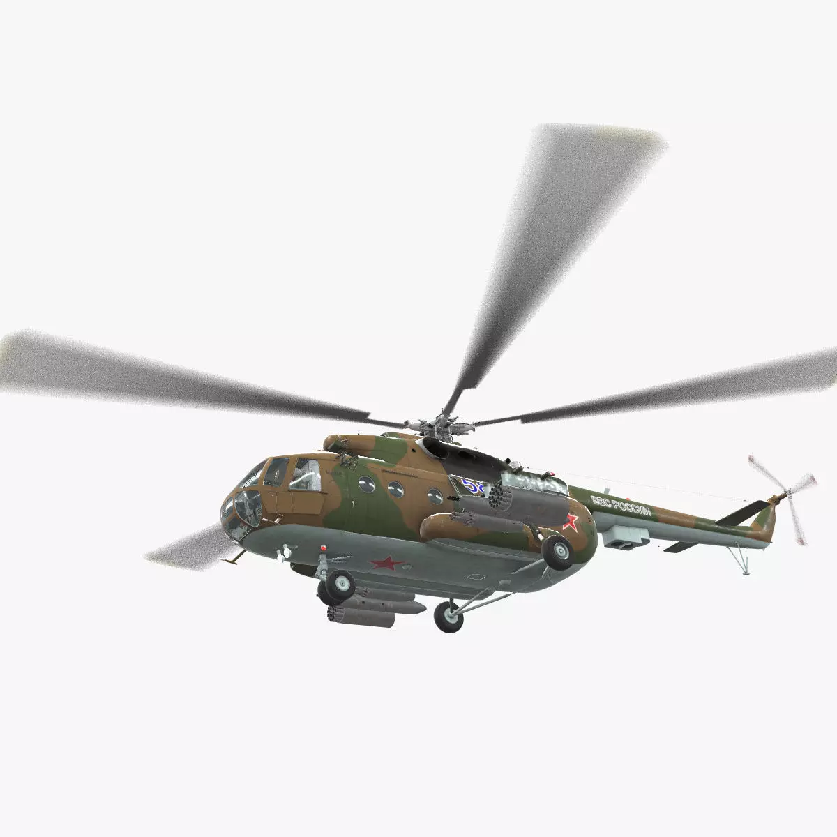 Mi-8MT Russian Air Force Animated Low-poly 3D model_0