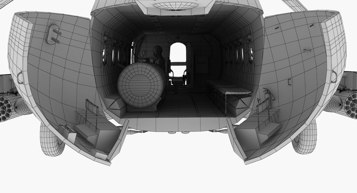 Mi-8MT Russian Air Force Animated Low-poly 3D model_66