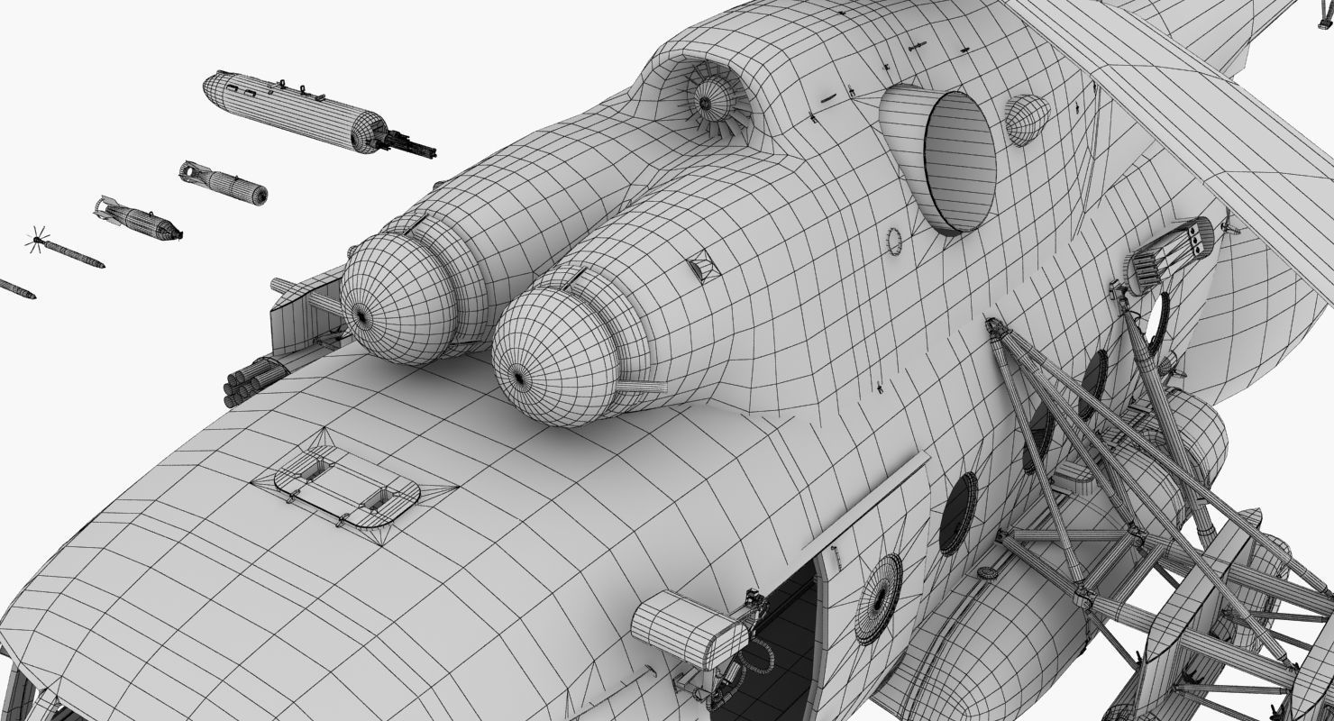 Mi-8MT Russian Air Force Animated Low-poly 3D model_67