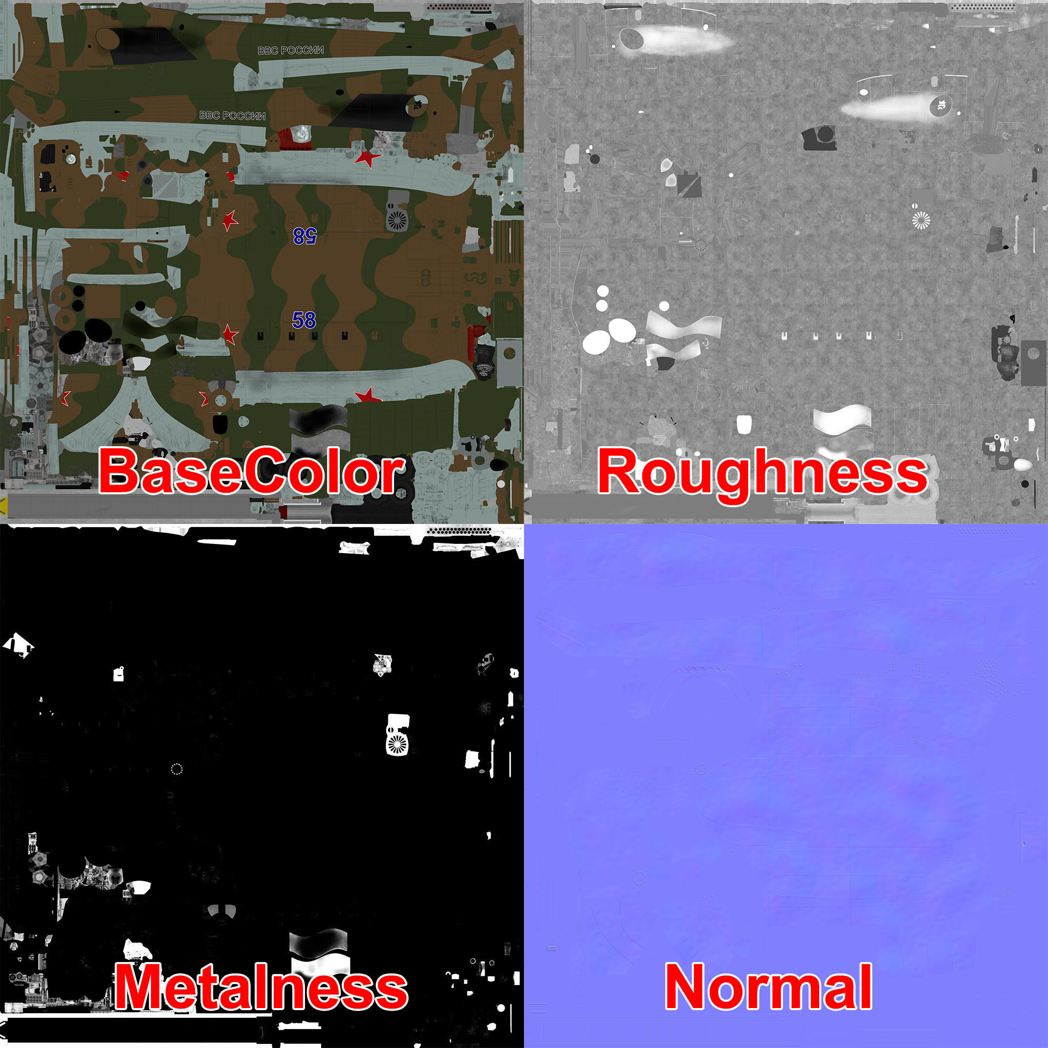 Mi-8MT Russian Air Force Animated Low-poly 3D model_57