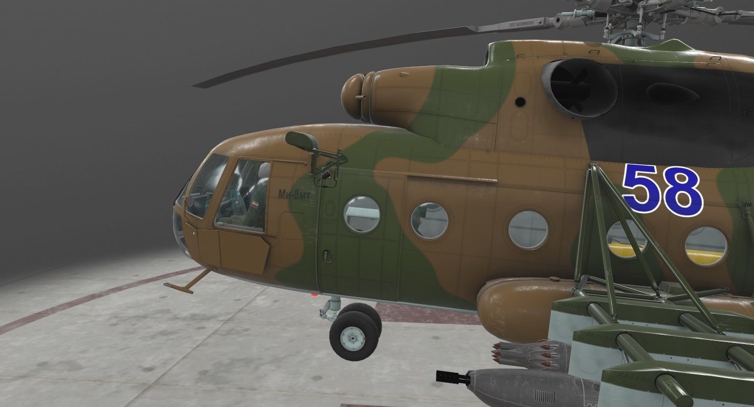 Mi-8MT Russian Air Force Animated Low-poly 3D model_44