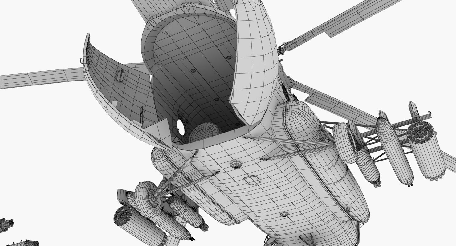 Mi-8MT Russian Air Force Animated Low-poly 3D model_63