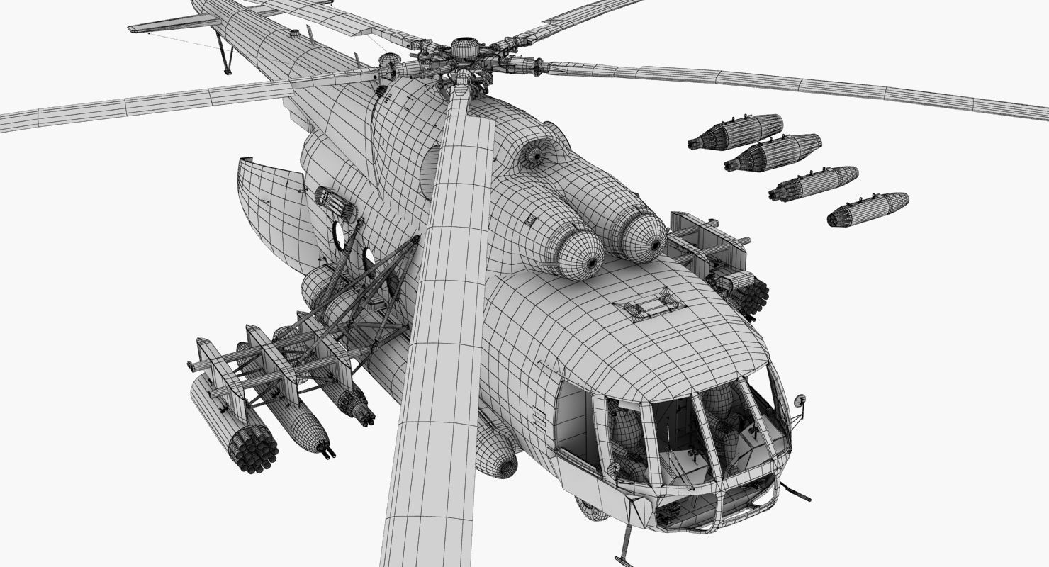 Mi-8MT Russian Air Force Animated Low-poly 3D model_61