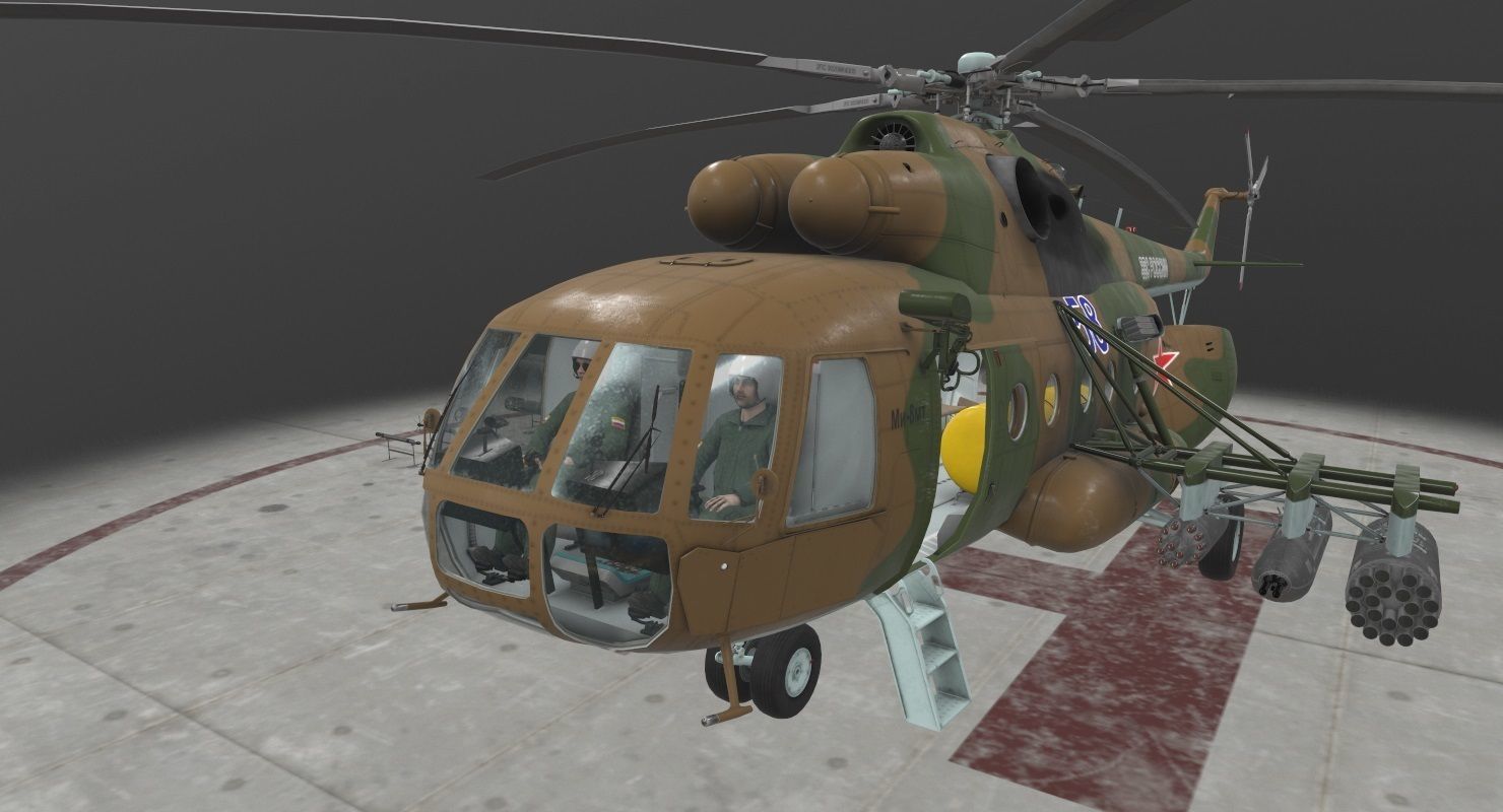Mi-8MT Russian Air Force Animated Low-poly 3D model_6