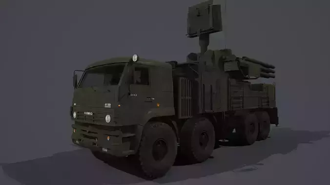 Pantsir S1 and S2 pack Low-poly 3D model