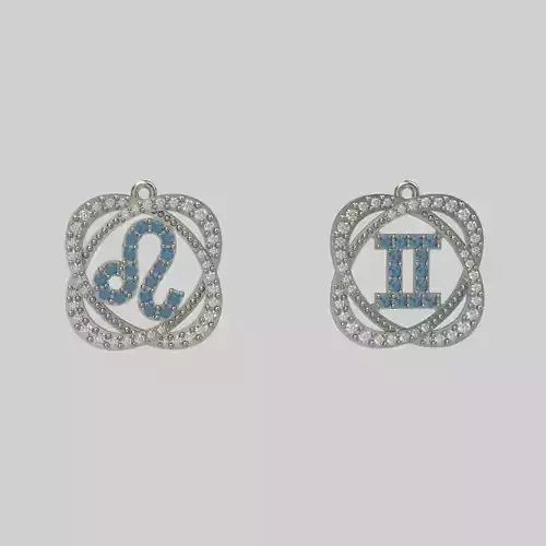pendants zodiac lion and twins 3dm stl 3D print model