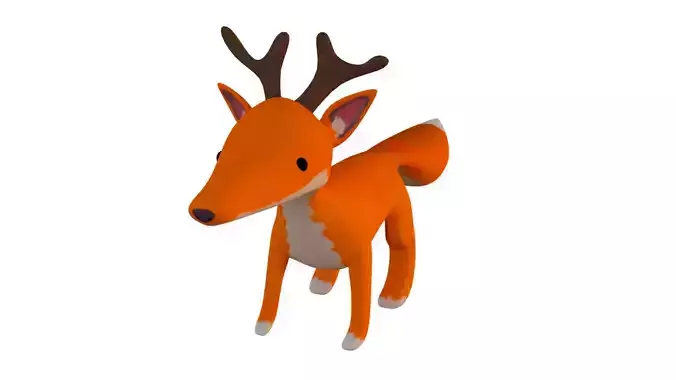 Deer-Fox low poly rigged