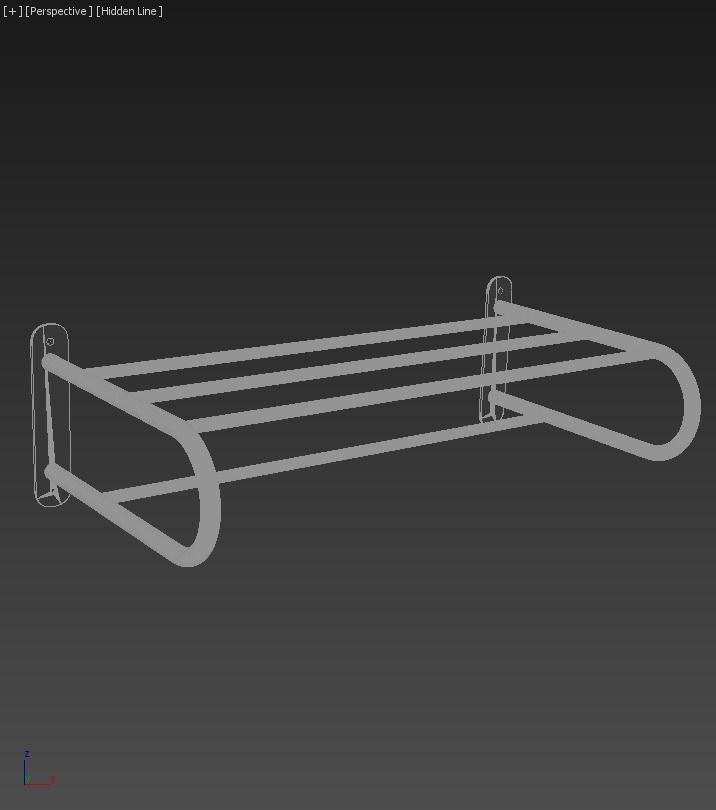 Handle  Shelf Towel Ribbed 3D model_1