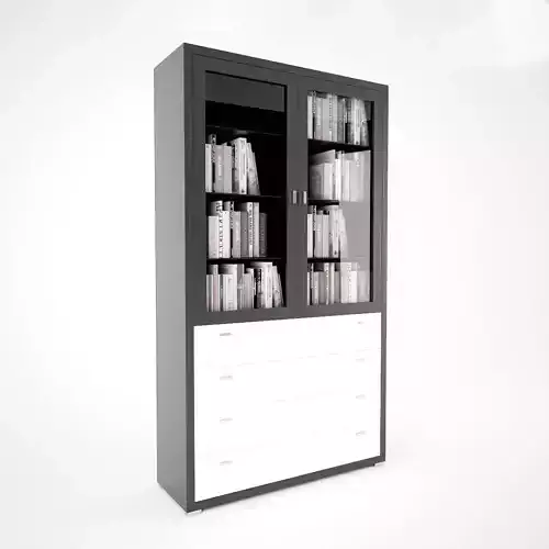 Bookcase with glass doors - bedroom furniture sets home