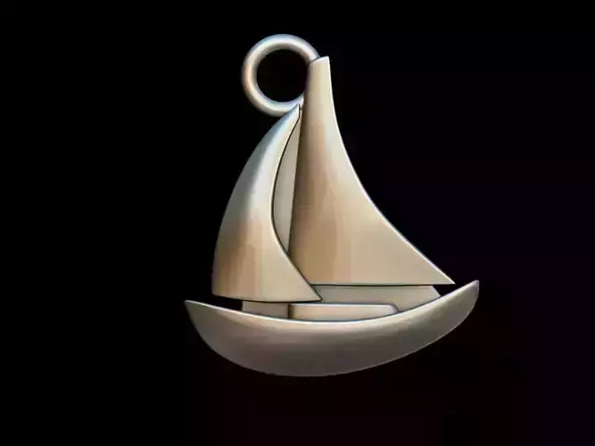 Sail Boat key ring pendant 3D print model