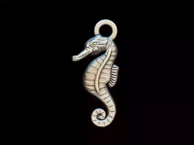Sea Horse key ring pendant 3D print model
