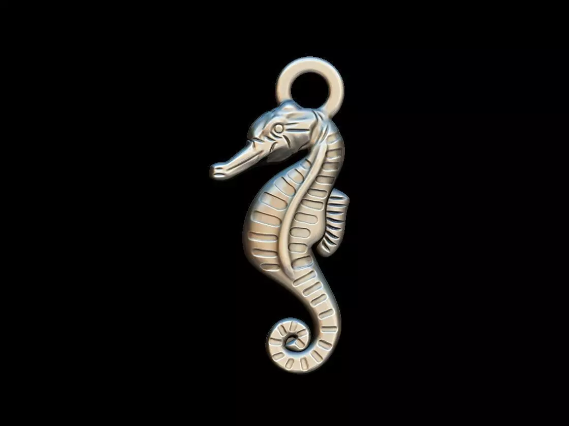 Sea Horse key ring pendant 3D print model_0