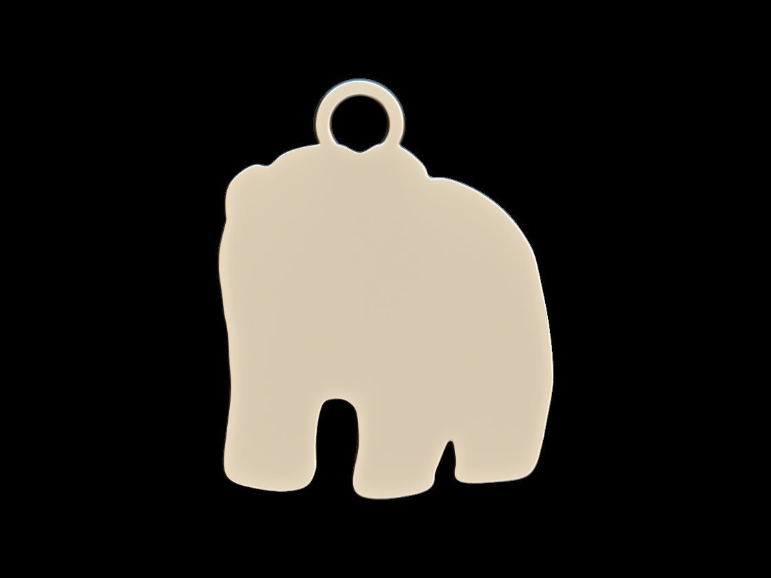 Panda key ring pendant 3D print model_1