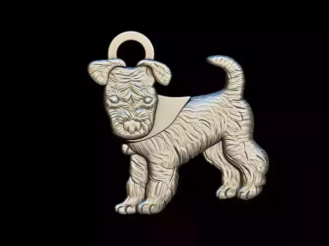 Dog key ring pendant