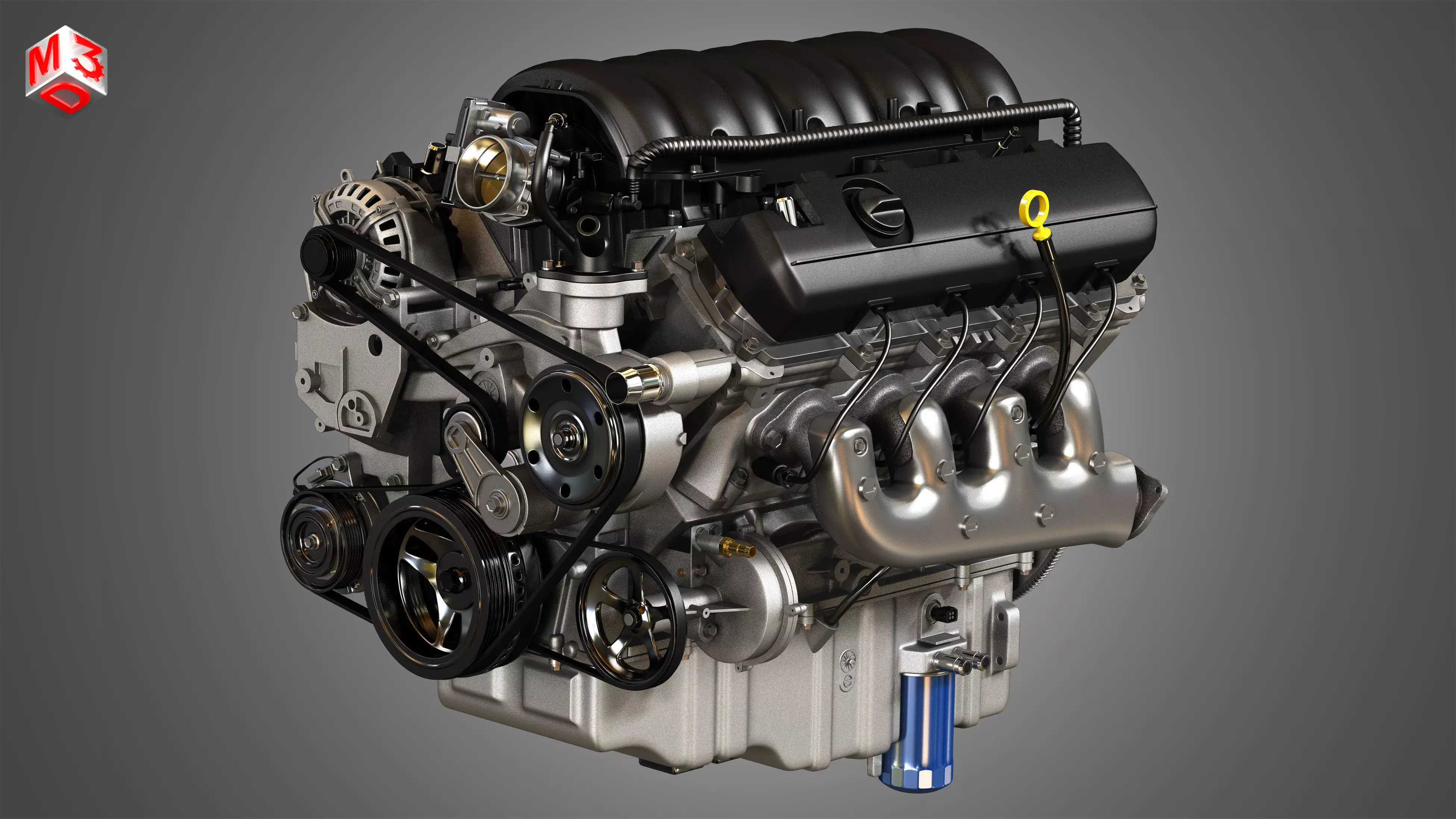 1500 Silverado Engine - V8 Pickup Truck Engine 3D model_0