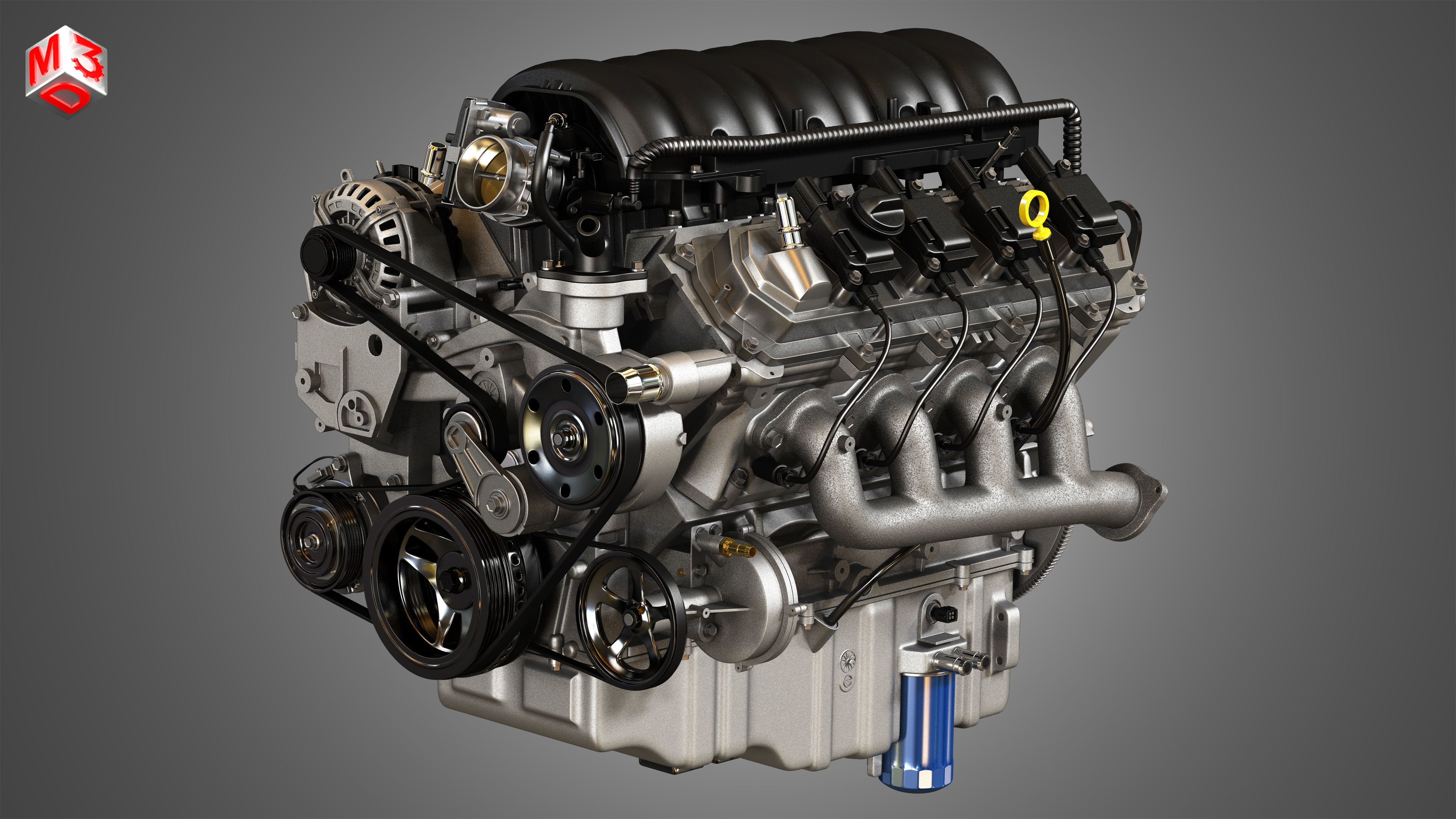 1500 Silverado Engine - V8 Pickup Truck Engine 3D model_1