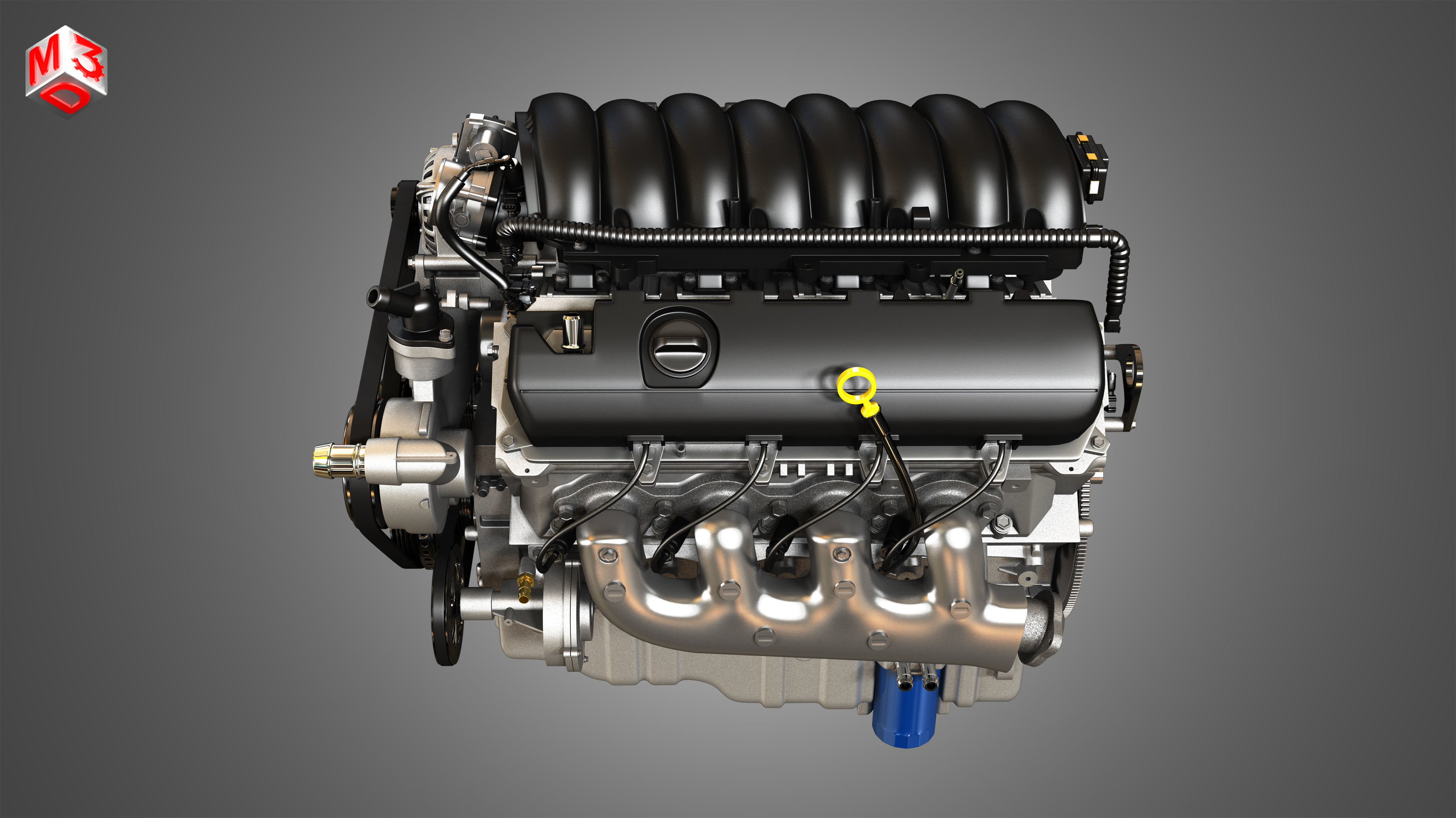 1500 Silverado Engine - V8 Pickup Truck Engine 3D model_11
