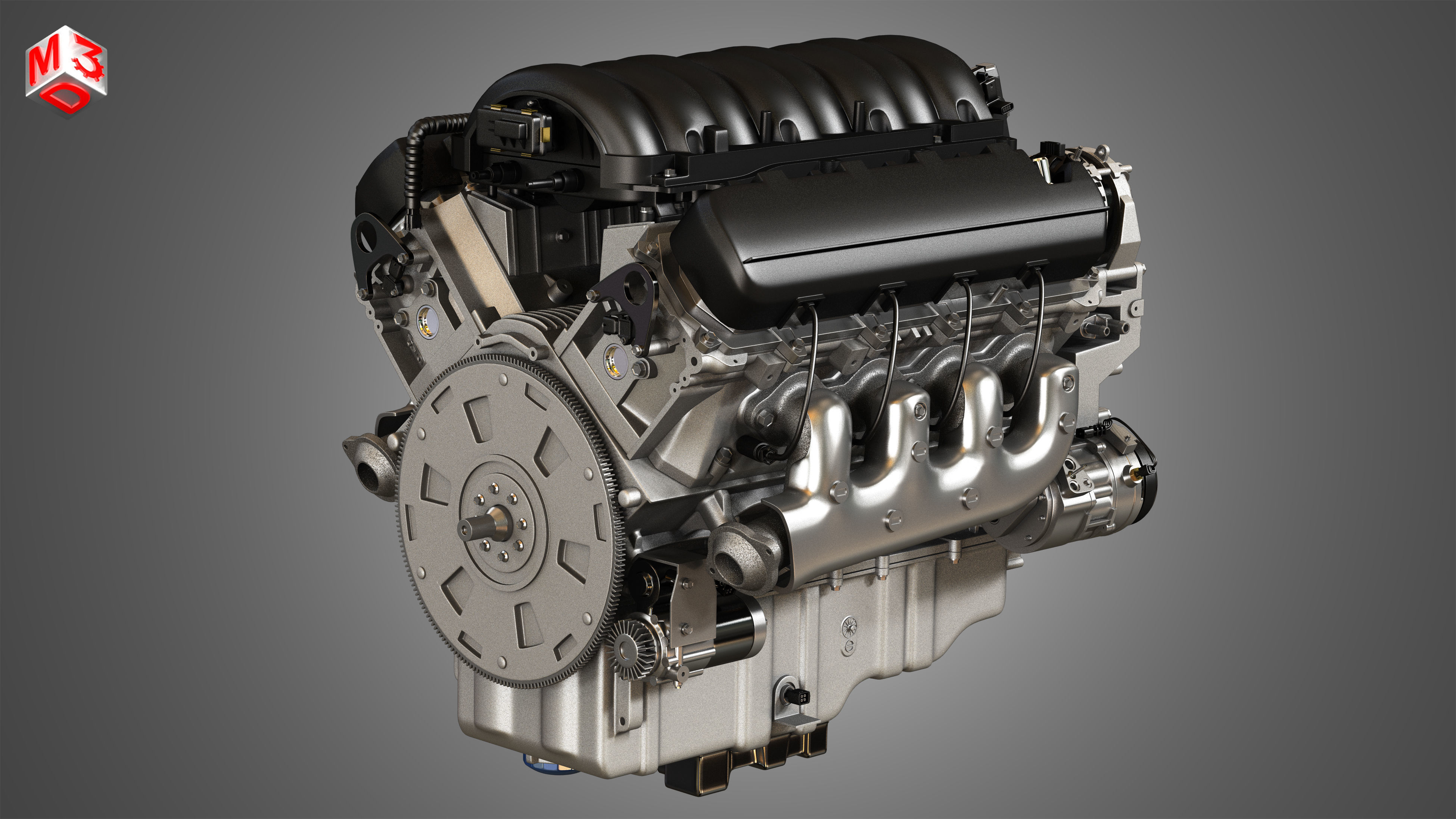 1500 Silverado Engine - V8 Pickup Truck Engine 3D model_2